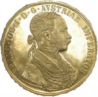 Beautiful Large 1915 Austrian Ducat 4 Gold Coin