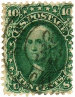 US Stamp 1861 10c Washington Scott 62B Used $1600