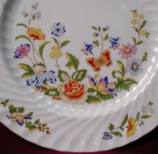 Aynsley China Cottage Garden Swirl Pattern Rimmed Soup or Pasta Bowl 