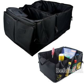 Car Trunk Cargo Organizer Collapsible Bag Storage Black Folding BE0D 