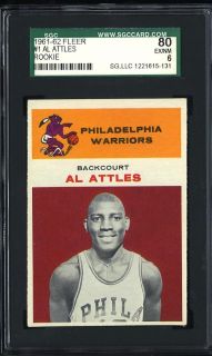 1961 Fleer Basketball Al Attles Rookie 1 SGC 6 EXMT PWCC