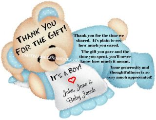 Personalized Baby Shower Invitation Thank You Cards WOW
