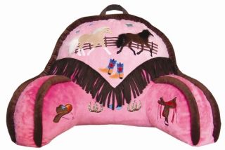 Kids Pink Western Cowgirl Horse Lounge Pillow Backrest