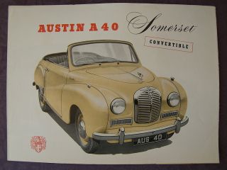 Orig Vintage 1953 Austin A 40 Somerset Brochure