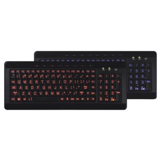   Slim Large Print LED Backlight Backlit Keyboard Blue Orange Changeable