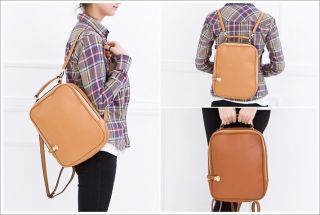   Square Genuine Leather Backpacks Womens Shoulder Tote Handbags
