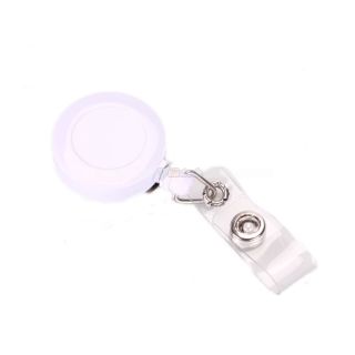 New Retractable Reel Cable Key ID Badge Reels with Belt Clip White 