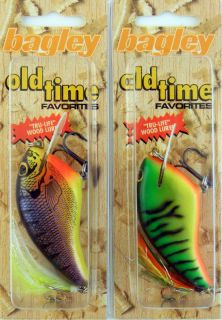 THIS AUCTION IS FOR 2 BAGLEY FLAT SIDED WOOD LURES INCLUDING