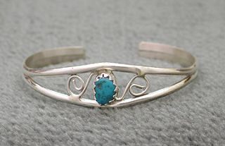   Lincoln Sterling Silver Silver Turquoise Baby Bracelet Jewelry