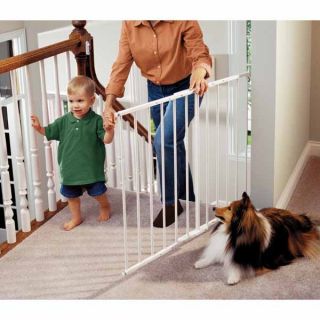   white 24 75 43 5 x 30 5 baby pet gate features quick release hardware
