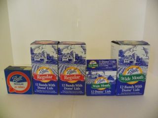 Ball Canning Lot Bandss Dome Lids Wide Mouth Regualar 5 Boxes Look 