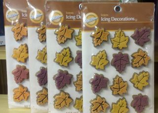 Sale 4 Packs Icing Candy Decorations in Fall Color Leaves