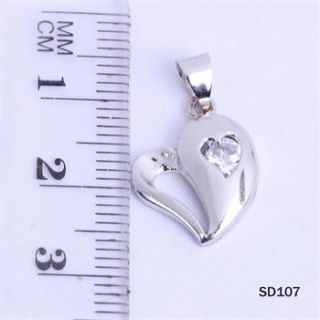 Select Style Crystal Dangle 925 Sterling Silver Pendant Fit Jewelry 