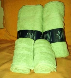   Crew Classic Set of 4 Soft Lime Green Towels, 2 bath & 2 hand towels