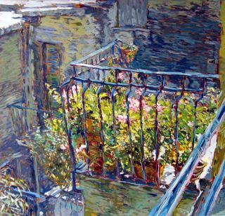 Marco Sassone Le Balcon Bleu Serigraph Hand Signed Art SUBMIT An OFFER 