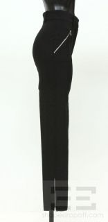 Balenciaga Black Wool Zipper Detail Cropped Trouser Pants Size 36 
