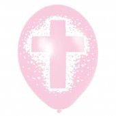 Helium Balloons Pink Cross Communion Christening Late