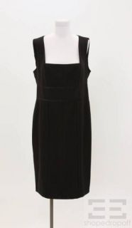 Badgley Mischka Black Square Neckline Sleeveless Dress Size 14