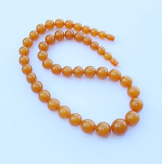 Vintage Baltic Amber Necklace, Graduated Amber Bead Necklace
