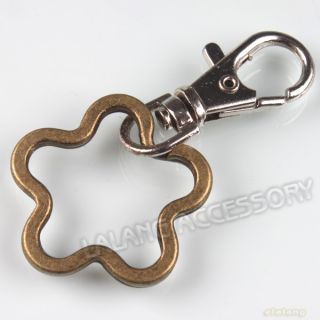 10 flower key ring fit keychain bag charms 160358