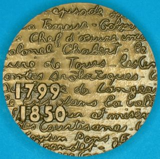 Honoré de Balzac French Writer RARE Large Bronze Medal