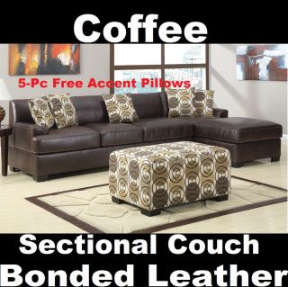 Bam Bam Biglooo Leather Sectional Sofa Loveseat Chaise 2 PC Set Couch 