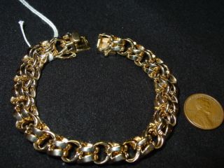 14K Yellow Gold Gorgeous Tiffany Charm Bracelet Length 8 Inches