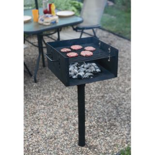    Small Park Rest Stop Campground Style BBQ Charcoal Grill Steel Plate