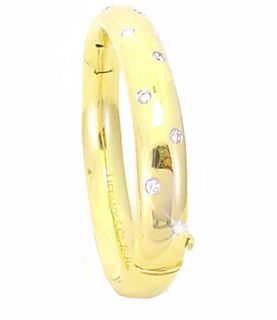 Tiffany Etoile Wide Bangle Bracelet Diamd Plat 18K 8419