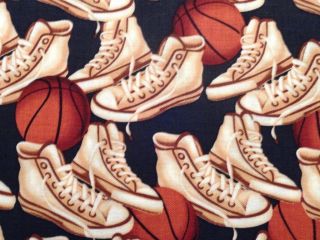 New Basketball Balls Shoes Sports Equipment Fabric BTY Riley Blake 