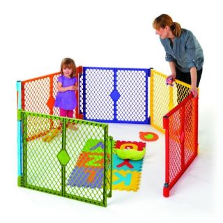   Color Superyard Baby Pet Gate Portable Play Yard 6 Panel 8769
