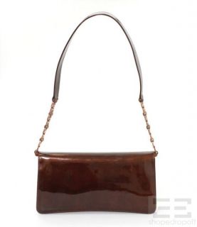 bally bronze patent leather shoulder bag