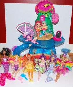 Huge Lot Barbie Mermaidia Fairytopia Dolls Mermaid Play Set Bibble and 
