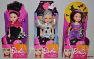 New 2012 Halloween 3 Barbie Kelly Dolls Ghost Spider Witch