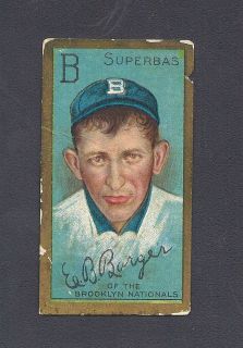 T205 1911 Ed Barger Brooklyn Superbas Dodgers Full B Vintage Antique 