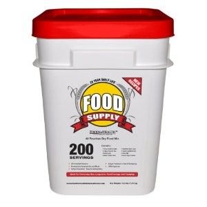 New 200 Servings Emergency Food Supply Bucket 40 Pouches