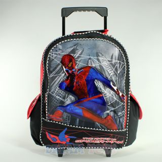   16 Large Roller Backpack Rolling Boys Bag Wheeled Spiderman