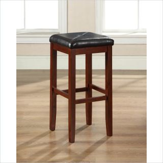 Crosley Furniture 29 Upholstered Square Classic Cherry Bar Stool 