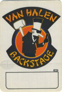 description unused cloth backstage pass from the van halen 1984