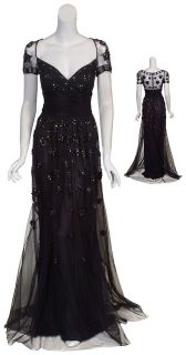 Badgley Mischka Couture Beaded Gown Dress $6675 6 New