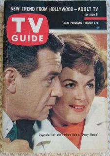 Raymond Burr Is Perry Mason Barbara Hale Lot of 4 1960s TV Guides 