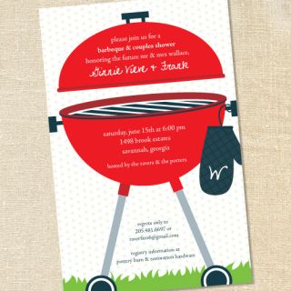SWS 20 Barbeque BBQ Cookout Couples Shower Invitations