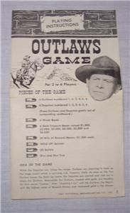 Vintage 1961 Outlaws TV Western Board Game Transogram Complete Trans O 