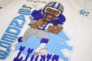 Vintage Detroit Lions Barry Sanders T Shirt Caricature
