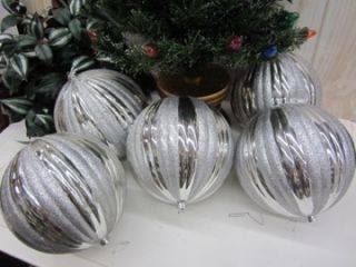 Vtg Barthelmess Christmas Ornaments Indoor Outdoor Overszied Silver 