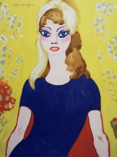   Kees  Blond Girl  Brigitte Bardot   LITHOGRAPH SIGNED #MOURLOT 1964