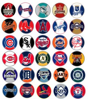 MLB Metallic Baseball Decal Sticker Emblem Prismatic All MLB Teams 