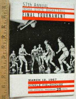 1967 Indiana State Basketball Finals Program Evansville North HS