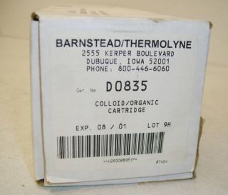 Barnstead Water Filter Cartridge D 0835 Colloid Organic