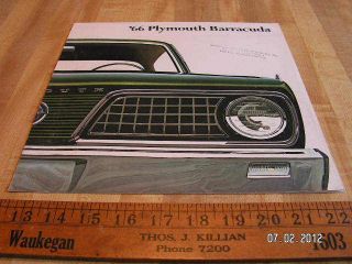 1966 Plymouth Barracuda ORIGINAL Catalog Brochure 66 Lowell 